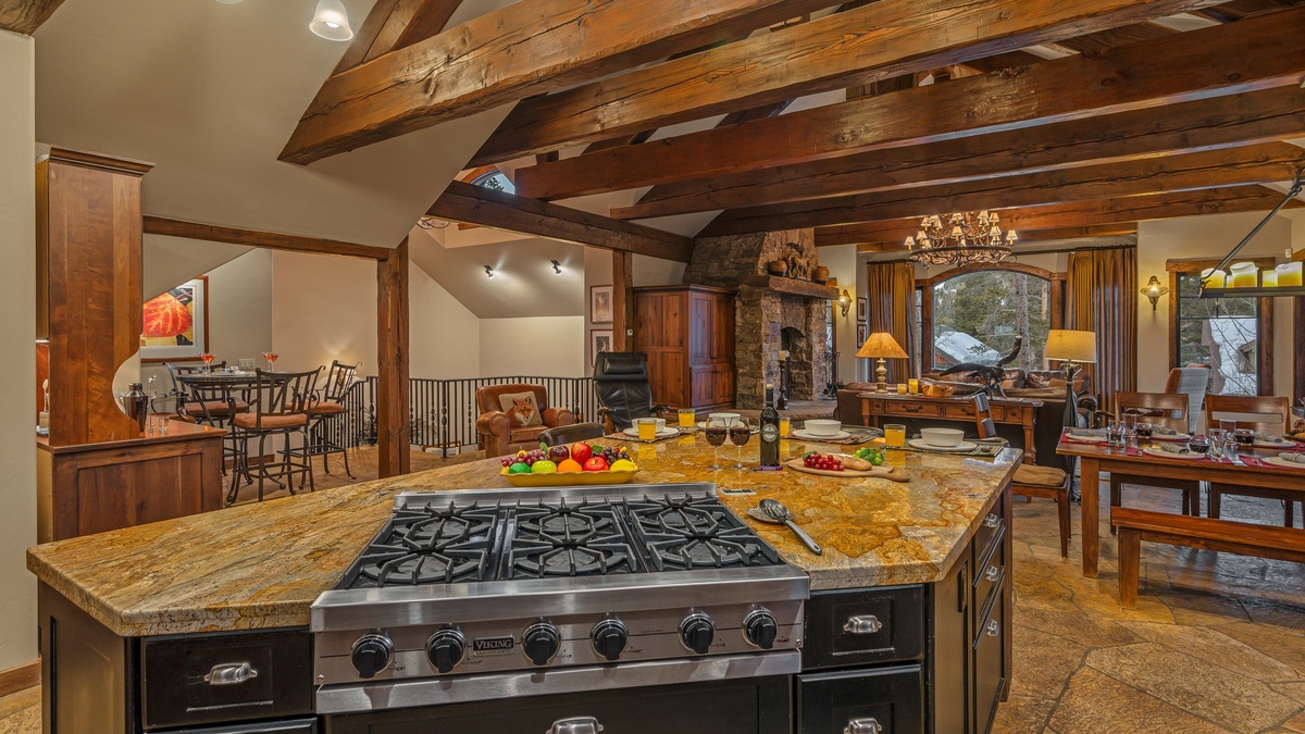 Kitchen island looking towards the great room