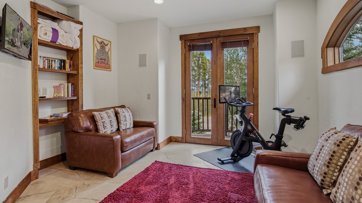 Study, Main Level - With seating area and Peloton bike
