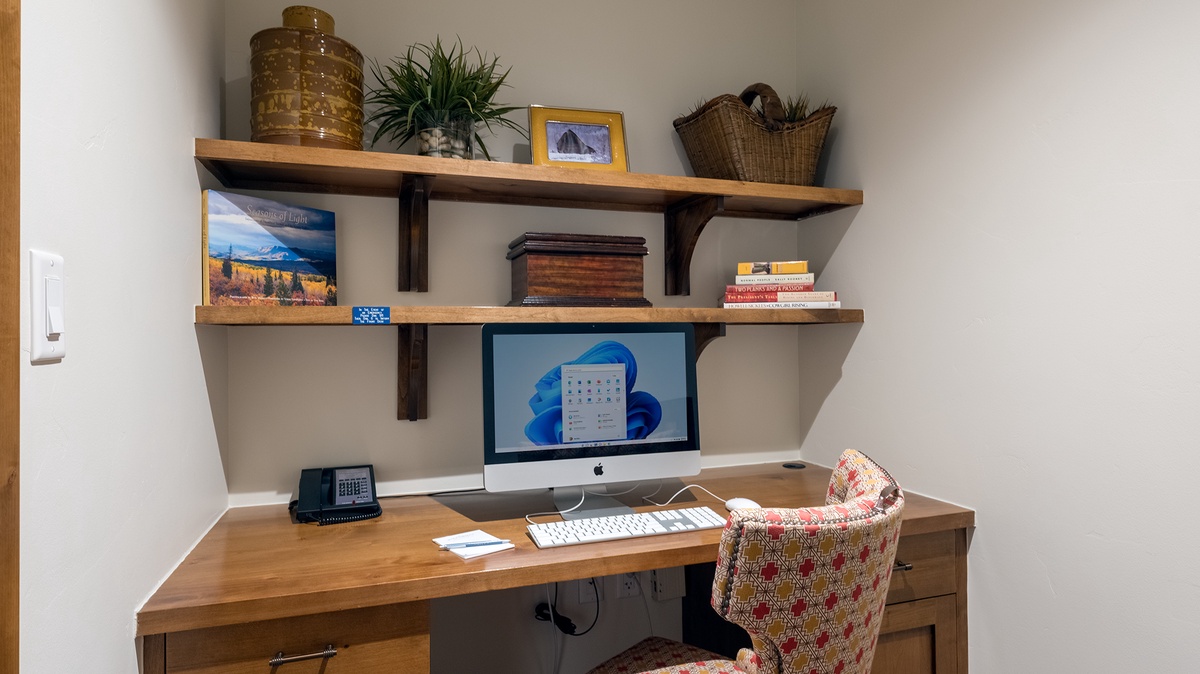 Office, Main Level - Workspace with desk and computer