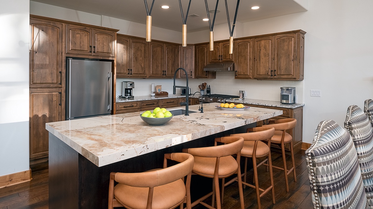 Kitchen, Main Level - Island with bar seating
