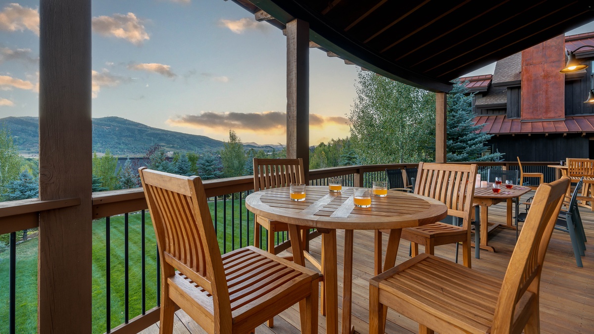 Deck, Main Level - Outdoor dining set with sweeping mountain views