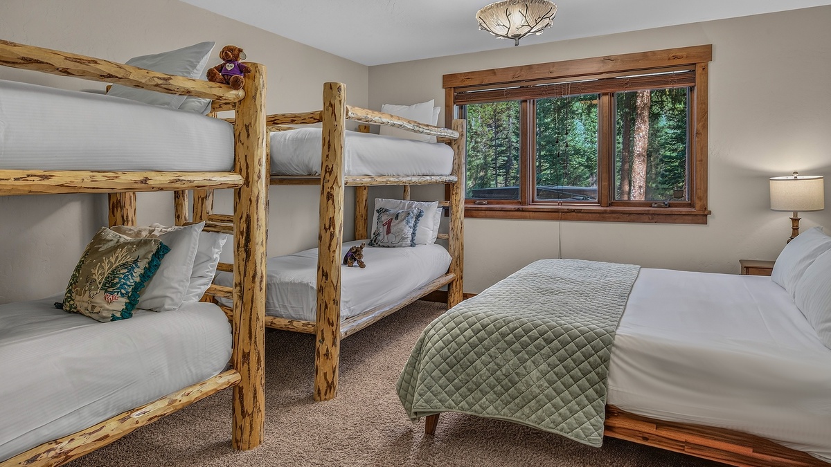 Bedroom 4, Lower Level - King bed and two twin-over-twin bunk beds
