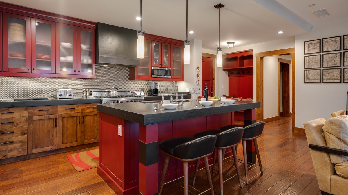 Kitchen, Main Level - Island with bar seating