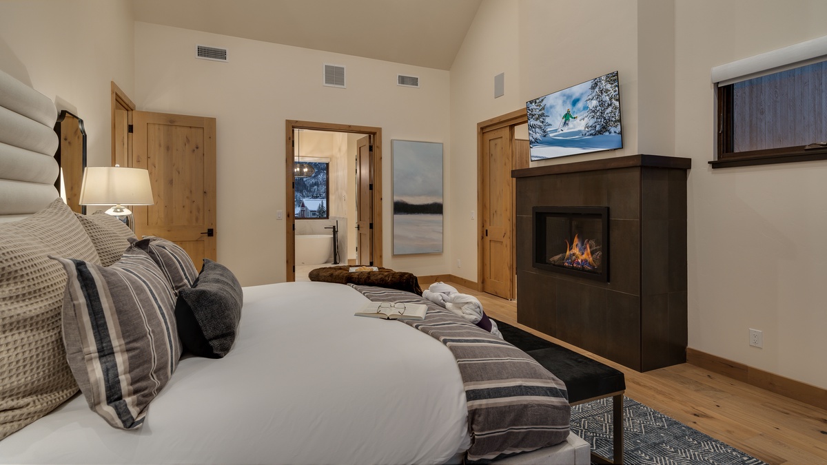 Primary bedroom with fireplace