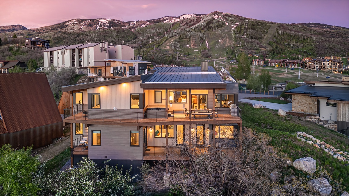 Summer aerial with slope view