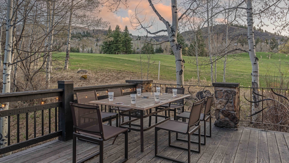 Main deck with aspens and views