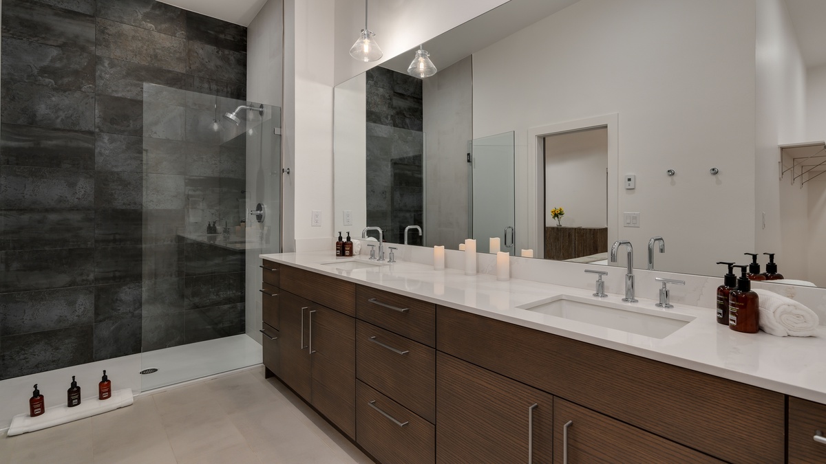 Bedroom 1, Main Level - Primary ensuite with double vanity