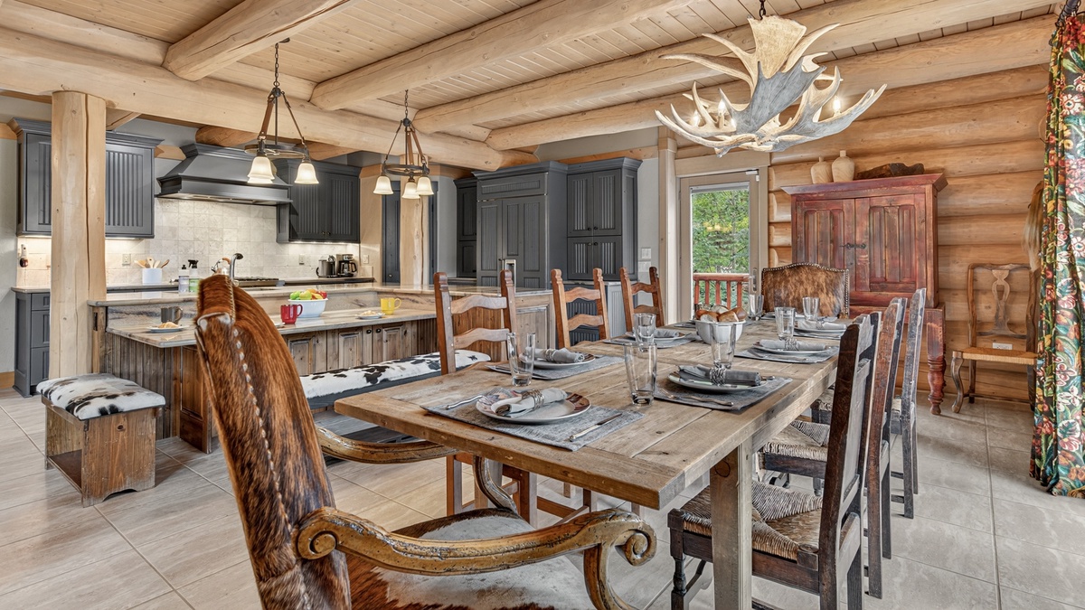 Dining room and kitchen