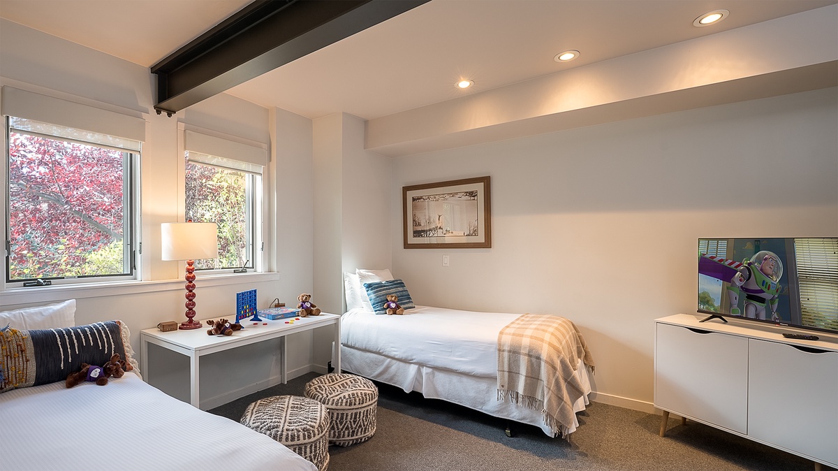 Bedroom 3, Lower Level - Two twin beds with TV