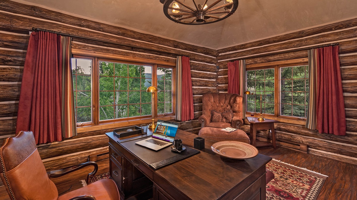 Convenient private home office on upper level