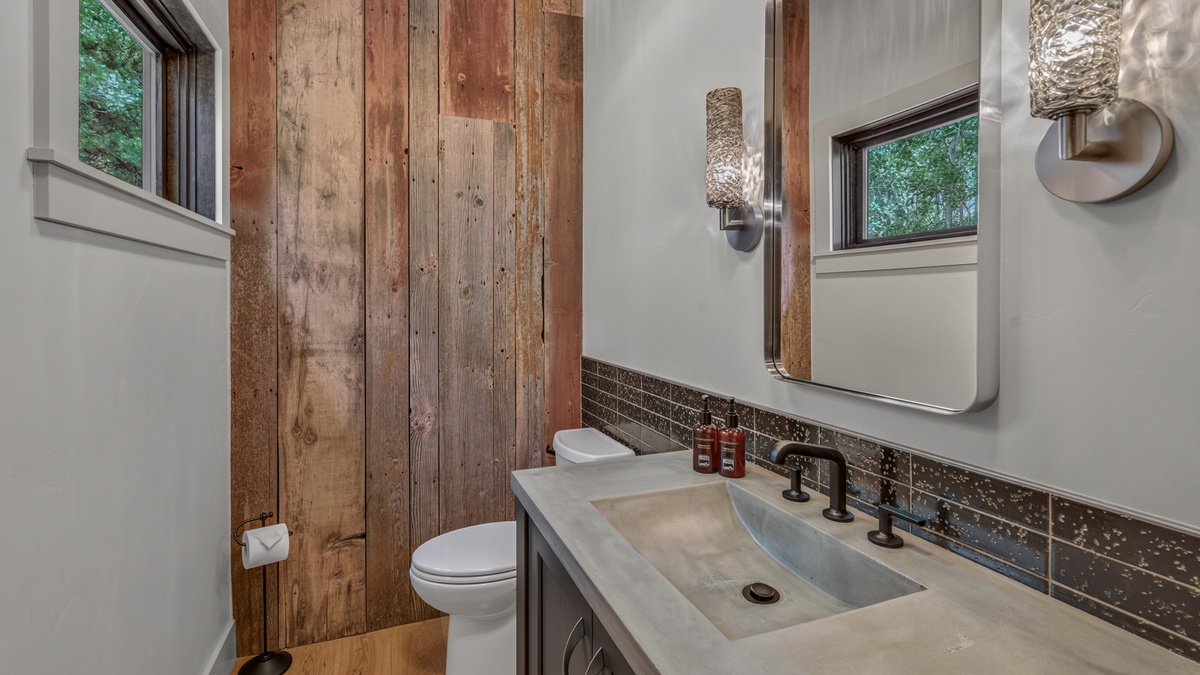 Powder Room, Upper Level - Vanity and toilet