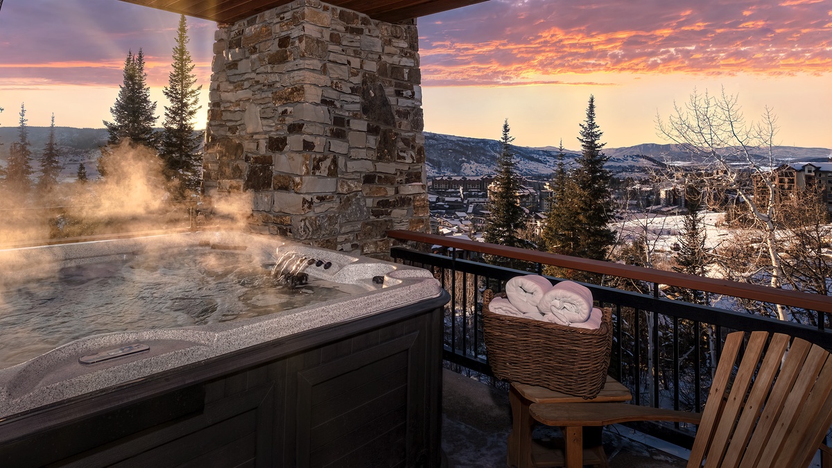 Hot Tub, Lower Level - Private hot tub with breathtaking mountain views