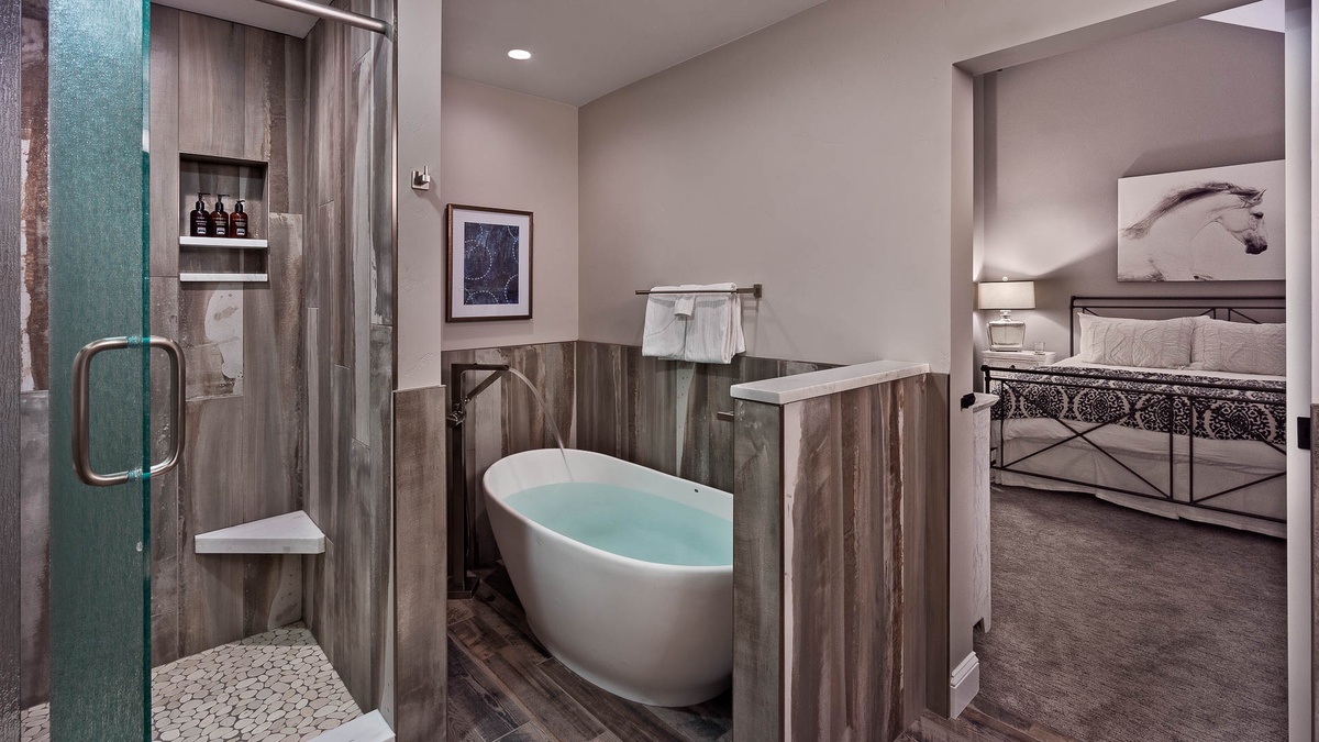 Shared bathroom on upper level