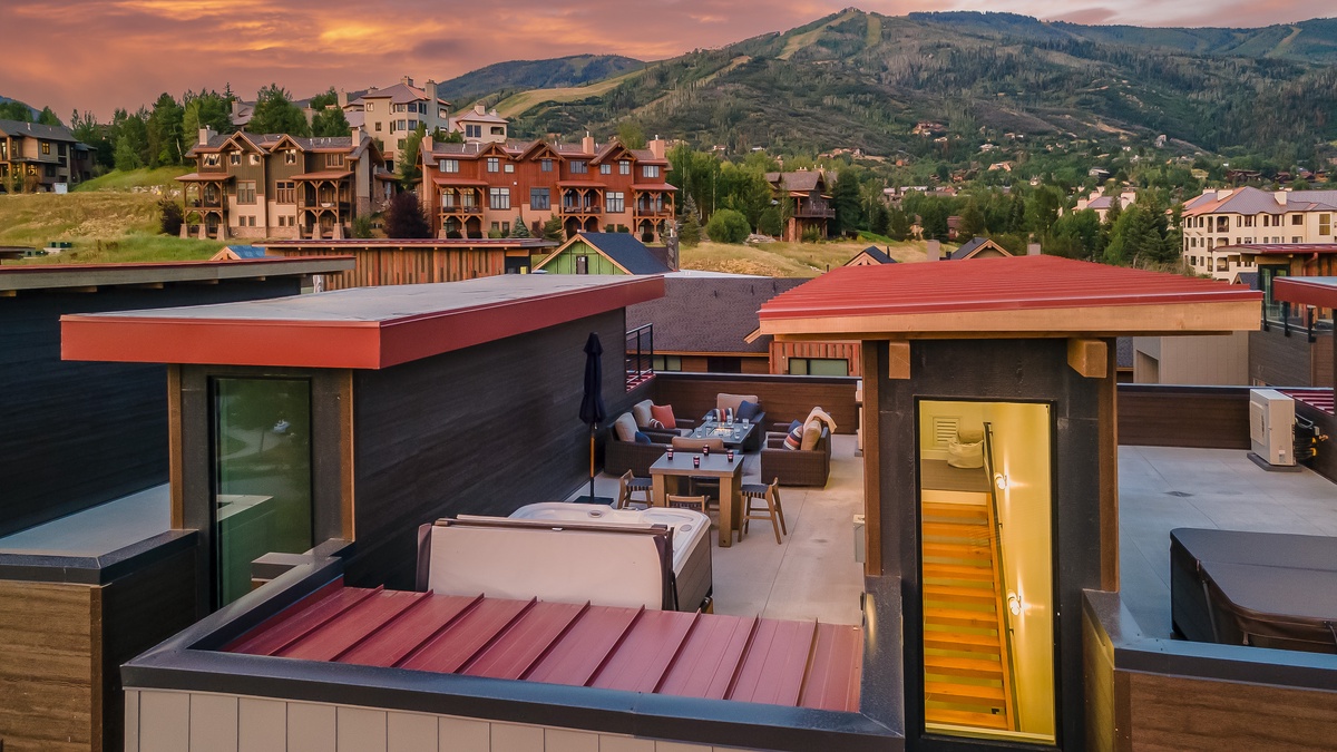 Patio, Rooftop Level - Aerial view of the rooftop patio