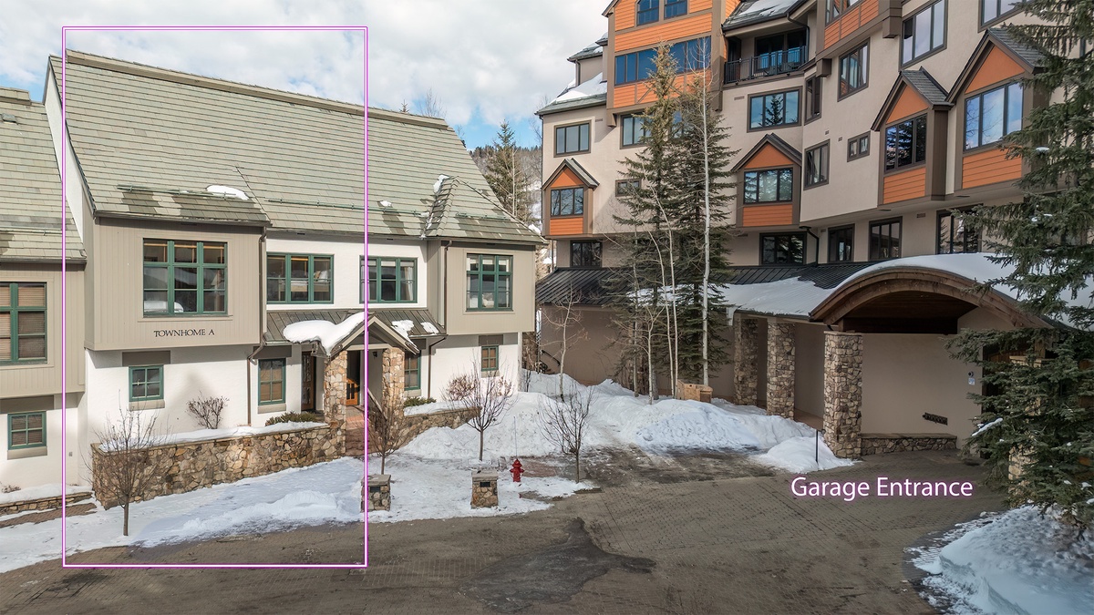 Front door close to covered garage