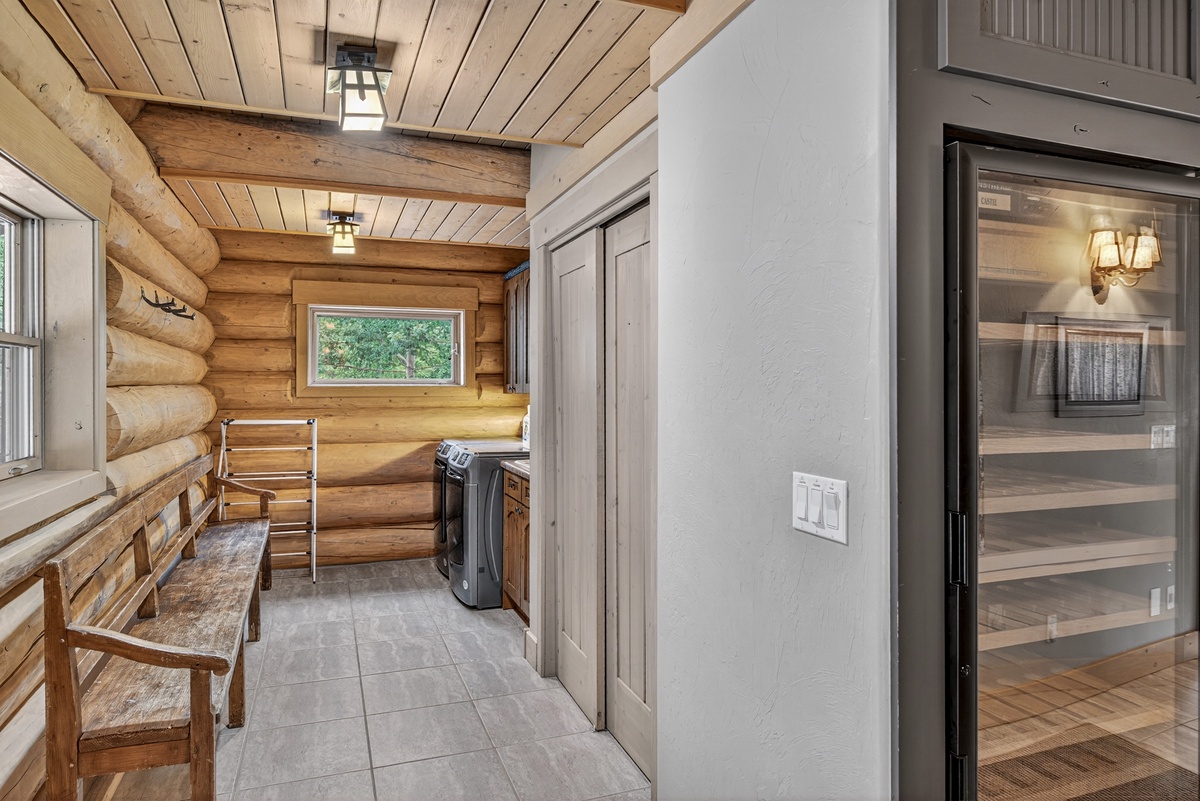 Wine cooler and laundry room