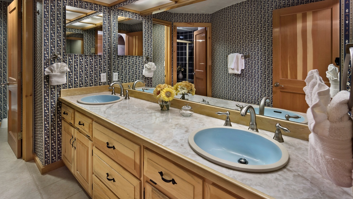 Shared bathroom on upper level