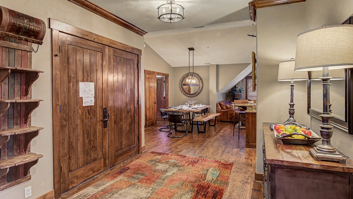 Entry, Main Level - View from entry toward great room and dining area