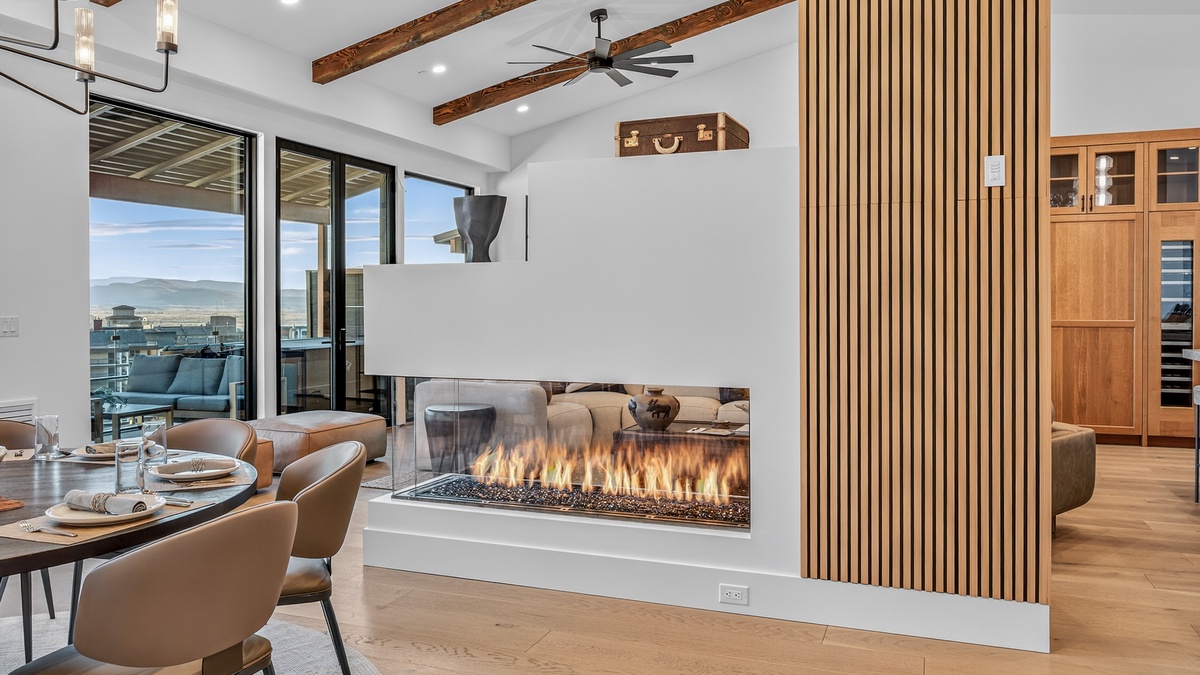 Dining Area, Upper Level - With fireplace