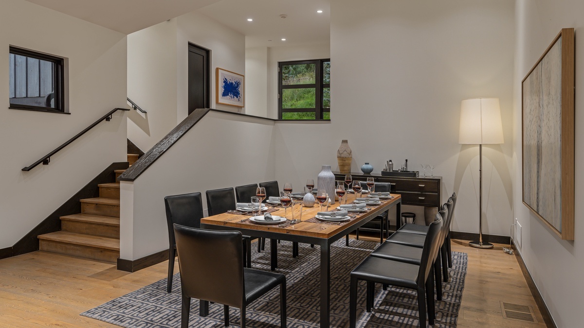 Dining area seats 10 on main level