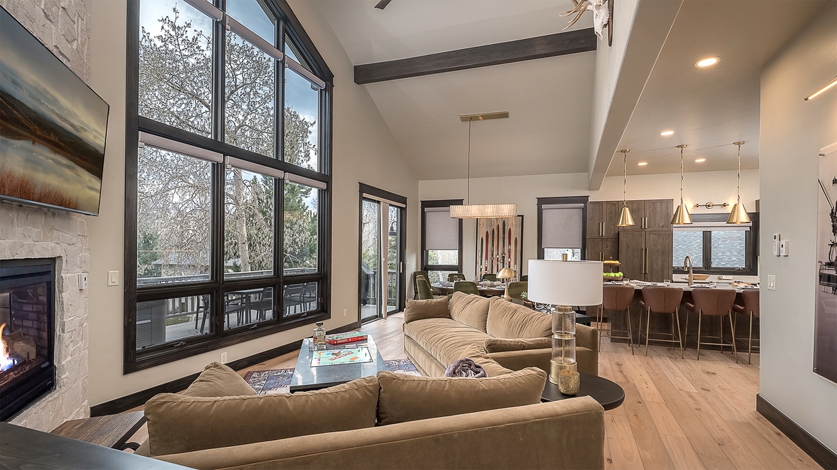 Great Room, Main Level - Seating area with large windows and views