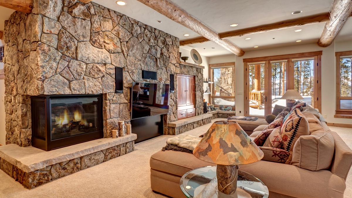 Family Room, Lower Level - With TV, patio