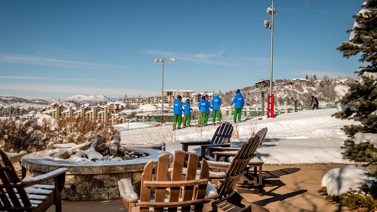 Ski-in community fire pit