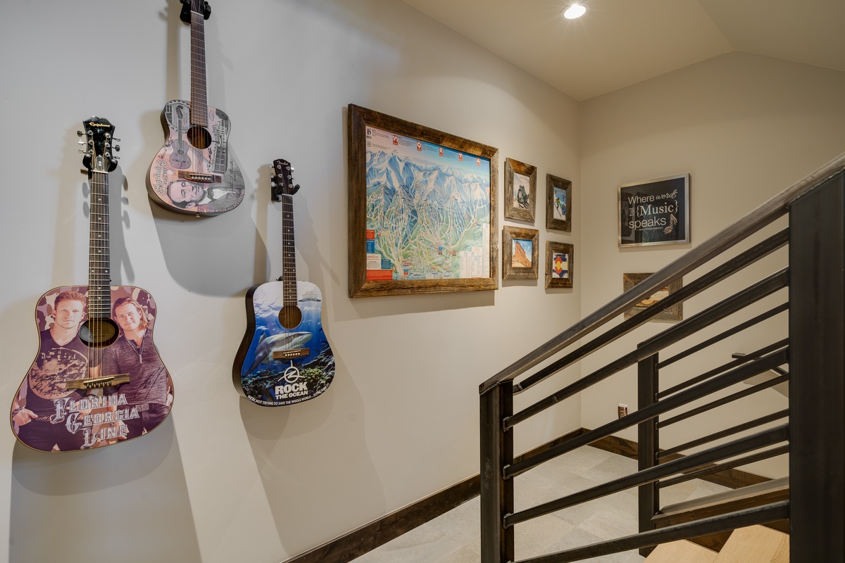 Fun décor in the stairwell
