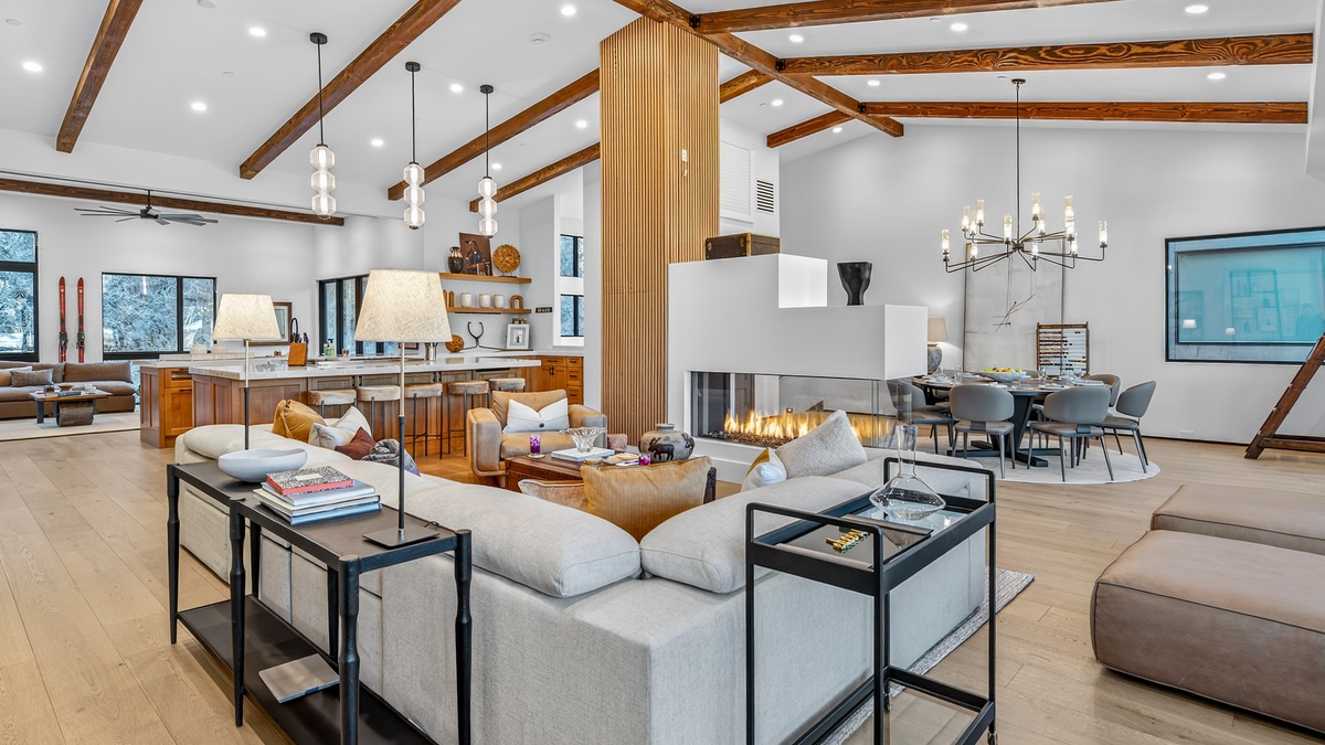 Great Room, Upper Level - With fireplace