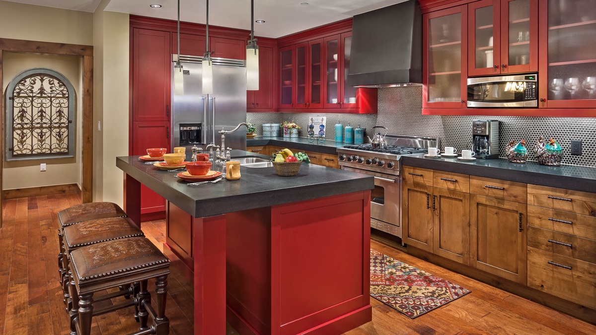 Kitchen, Main Level - With island and bar seating