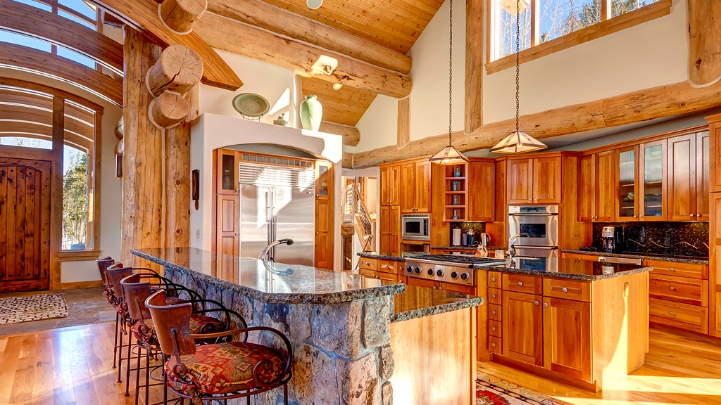 Kitchen, Upper Level - With bar seating