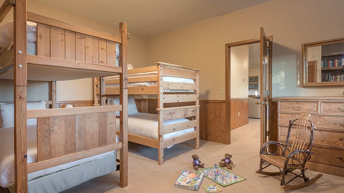 Bedroom 5, Lower Level - Twin-over-twin bunk and XL twin-over-XL twin bunk