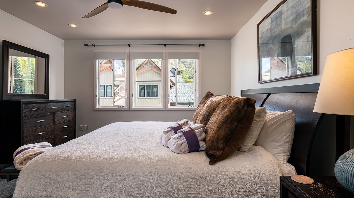 Bedroom 4, Uppermost Level - King bedroom with large windows