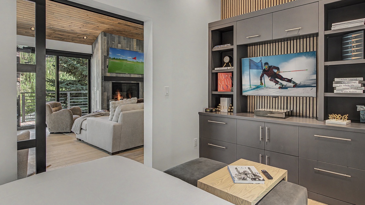 Entertainment Room, Main Level - queen sleeper sofa unfolded