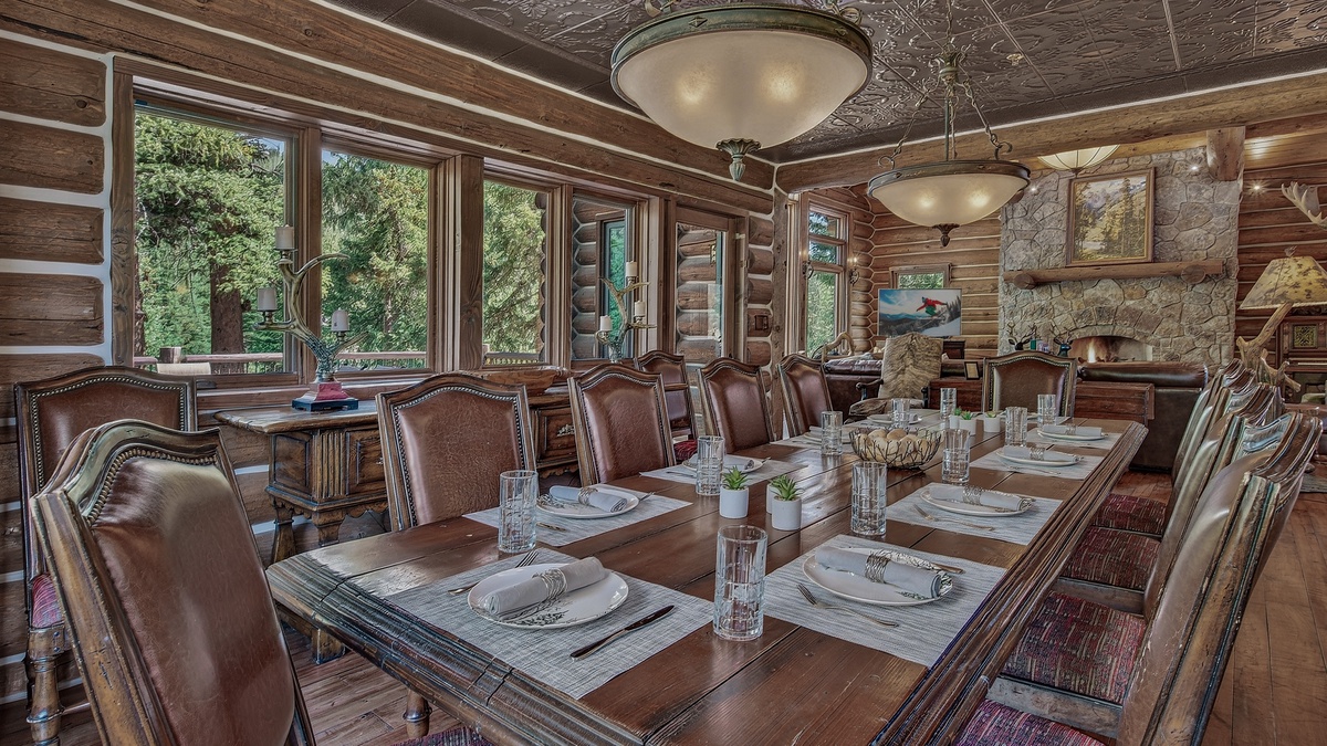 Dining Area, Main Level - Table with seating and forest views