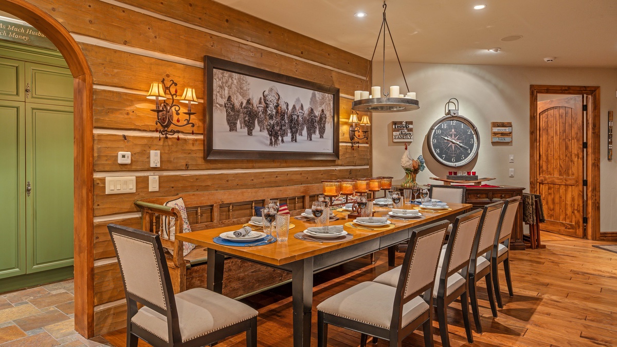 Dining area seats 10 on main level