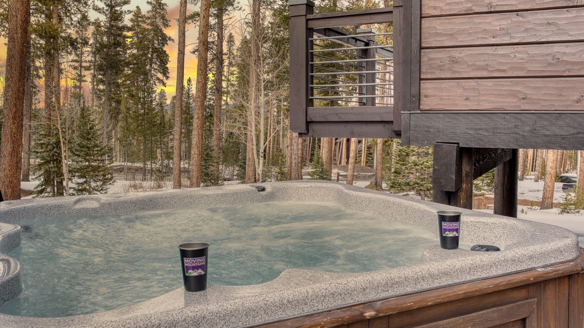 Hot Tub, Main Level - Private hot tub with wooded views