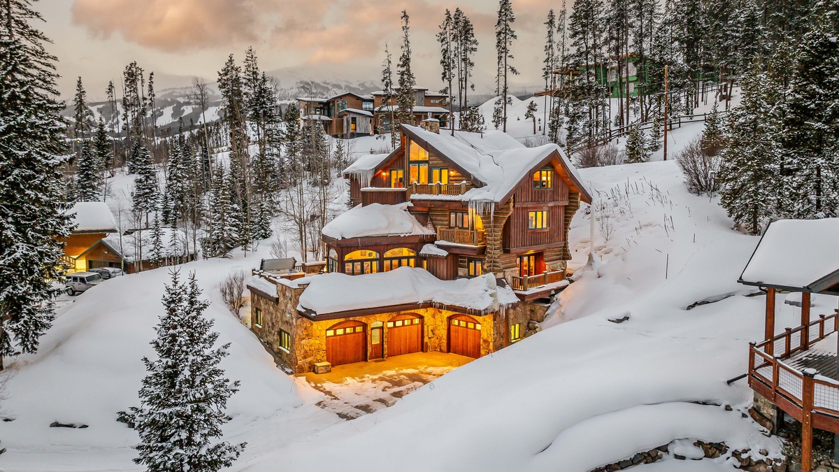 Aerial of Alpine Majesty in winter