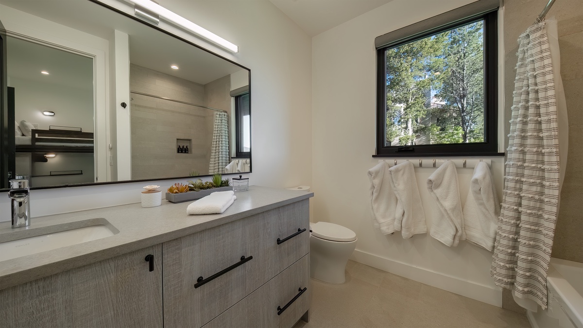 Bathroom 3, Upper Level - Ensuite with double vanity and mirror