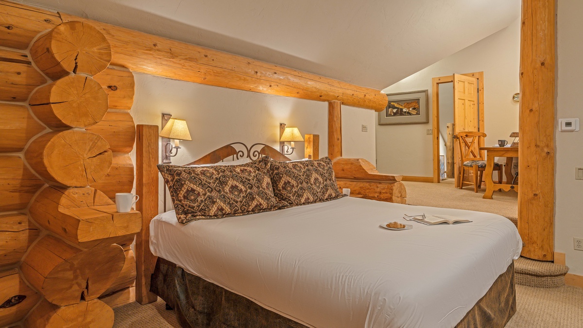 Bedroom 1, Upper Level - Upper level primary king suite with study area