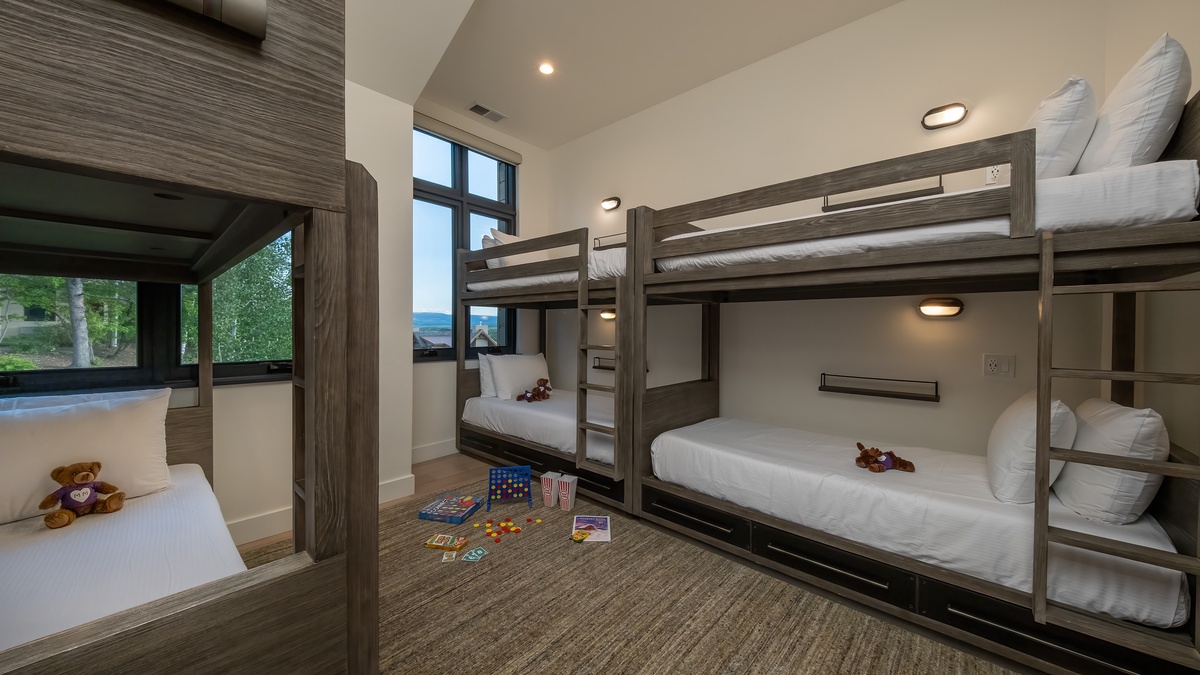 Bedroom 3, Upper Level - Three twin-over-twin bunk beds