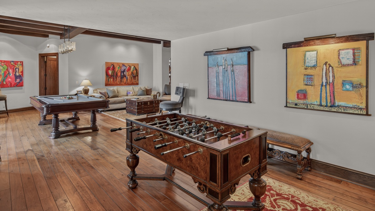 Living Room, Lower Level - With foosball table and game area