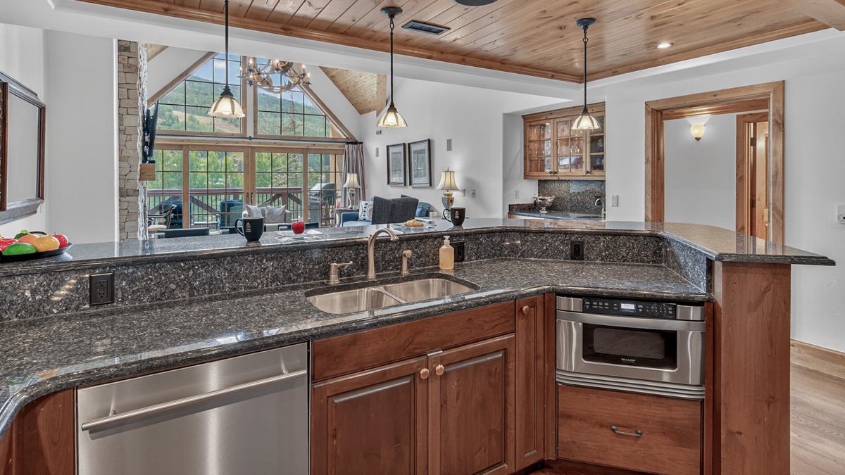Kitchen overlooking the great room