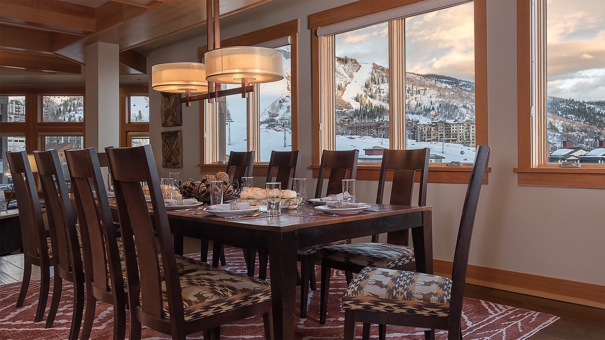 Dining Area, Main Level, Storm Peak Chalet - Table with seating for 10 and mountain views