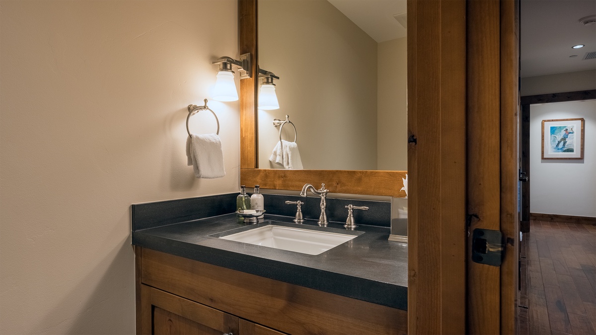 Powder Room, Main Level - Vanity and toilet