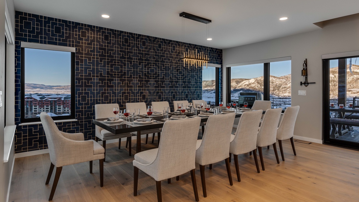 Dining table seats up to 12