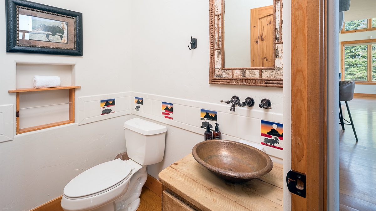 Powder Room, Main Level - Vessel sink vanity