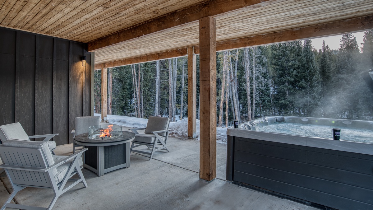 Hot Tub, Lower Level - With fire pit