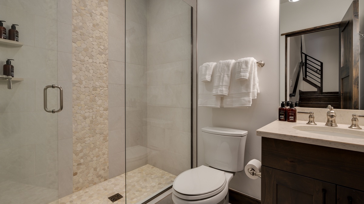 Shared bath on lower level