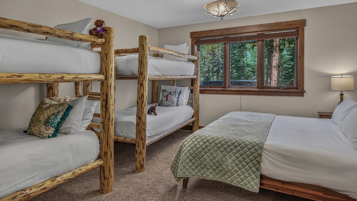 Bedroom 4, Lower Level - King bed and two twin-over-twin bunk beds